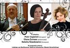 Plakat promujący koncert Lwowskiego Tria Fortepianowego