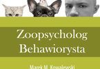 Grafika przedstawiająca pół głowy psa, kota i zoopsychologa