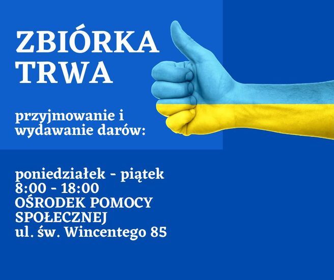 Zbiórka rzeczy dla uchodźców z Ukrainy w OPS Targówek!