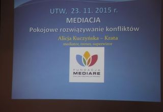 Wykład UTW: Mediacja - pokojowe rozwiązywanie konfliktów