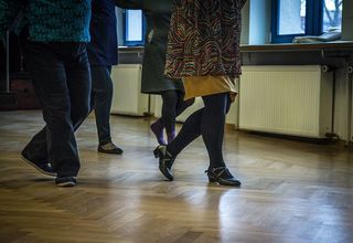 Kadr nóg podczas tańca