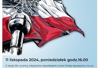 Plakat na koncert: flaga i godło