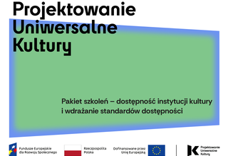 Grafika z napisem Projektowanie Uniwersalne Kultury