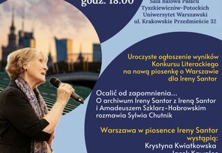 Plakat na spotkanie z Ireną Santor