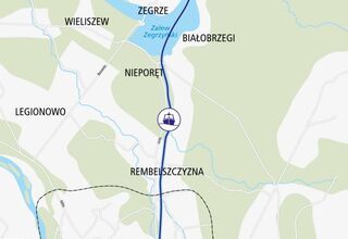 Mapa rejsu statkiem do Serocka