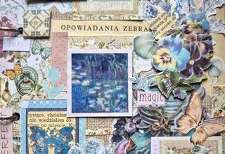 Zdjęcie: kartka scrapbookingowa kolorach beżowych i niebieskich