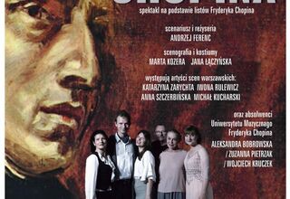 Zdjęcie plakatu  Miłości Chopina. Portret Chopina w tle