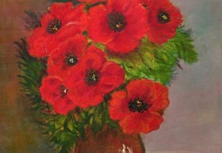 Obraz: W glinianie wazonie czerwone maki