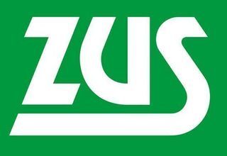 Logo ZUS; na zielonym tle białe litery