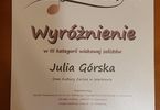 Wyróżnienie dla Julii Górskiej ze Studia Piosenki Rozrywkowej
