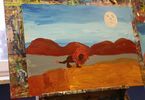 Obraz przedstawiający lwa na pustyni