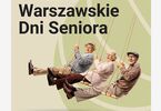 Grafika z seniorami na huśtawkach promująca Warszawskie Dni Seniora