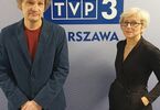 Marzena Szychułda i Piotr Filonowicz na tle logo TVP3 Warszawa