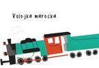 Grafika przedstawiającą dwa wagony, kolejkę marecką