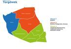 Mapka dzielnicy Targówek z podziałem na obszary