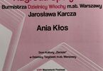 Dyplom Nagroda Specjalna dla Ani Kłos