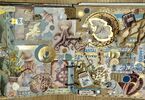 Zdjęcie: praca w technice scrapbookingu, w żółto-szarym odcieniu