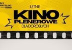 Zdjęcie: grafika na żółtym tle z napisem Letnie kino plenerowe dla dorosłych z filmową czarną taśmą pośrodku