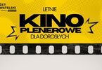 Zdjęcie: grafika na żółtym tle z napisem Letnie kino plenerowe dla dorosłych z filmową czarną taśmą pośrodku