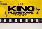 Zdjęcie: grafika na żółtym tle z napisem Letnie kino plenerowe dla dorosłych z filmową czarną taśmą pośrodku