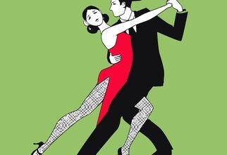 Kobieta i mężczyzna w tanecznej pozie