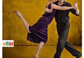 Plakat z tańczącą parą