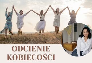 Grafika: kobiety na łące trzymające się za ręce