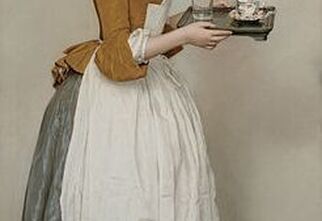 Obraz kobiety roznoszącej czekoladę