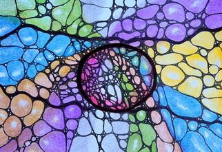 Zdjęcie: rysunek neurograficzny, kolorowe pola i linie