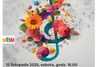 Zdjęcie plakatu: Klucz wiolinowy w kolorowych kwiatach