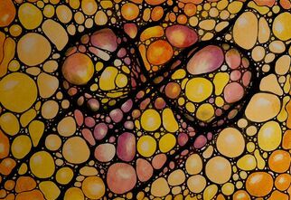 Zdjęcie: rysunek neurograficzny z dominującym kolorem żółtym i pomarańczowym