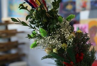 Zdjęcie: palma wielkanocna wykonana z naturalnych materiałów