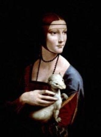 Leonardo da Vinci, Dama z gronostajem, zwana też Damą z łasiczką (ok. 1485) Muzeum Książąt Czartoryskich, Kraków  Autor: AFP