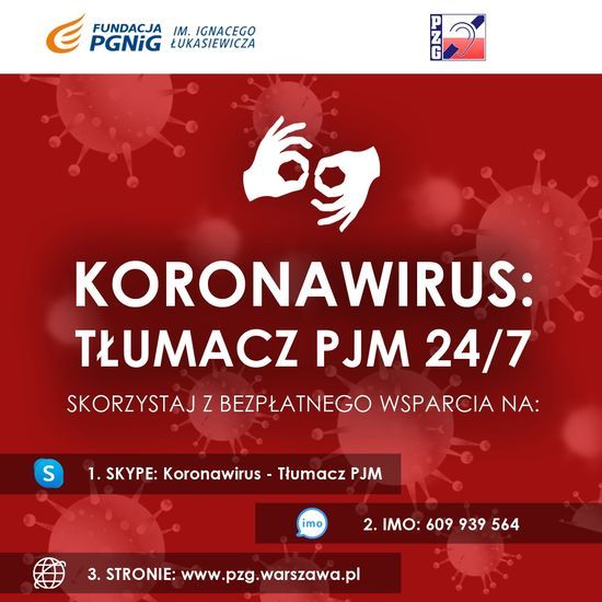 Plakat z informacjami dotyczącymi koronawirusa