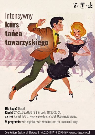Plakat promujący Intensywny kurs tańca towarzyskiego
