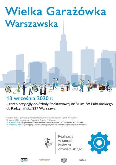 Plakat promujący wydarzenie Wielka Garażówka Warszawska