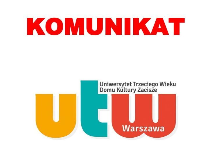 Komunikat: Zawieszone wydarzenia i zajęcia UTW w DK Zacisze