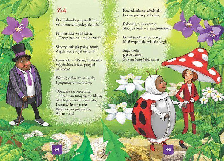 Kolorowa kartka z książki Brzechwa dzieciom.