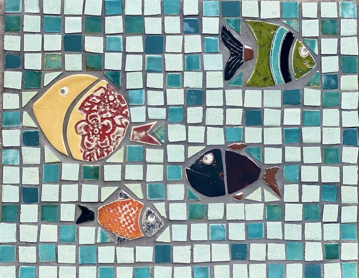 Mozaika przedstawiająca ryby