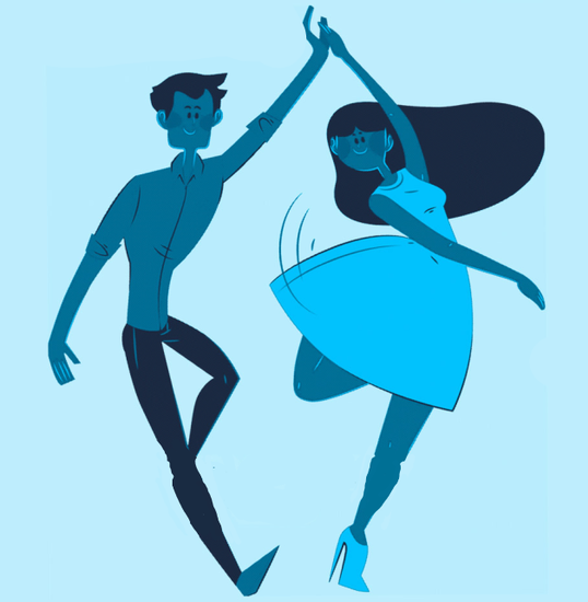 Grafika z tańczącą parą