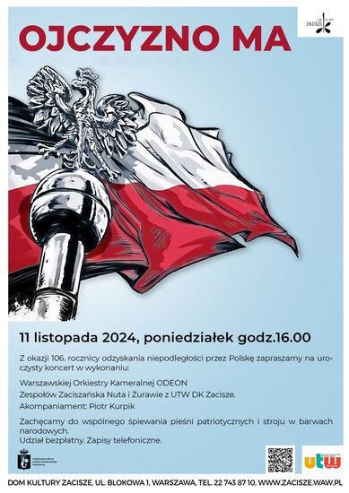 Plakat na koncert: flaga i godło