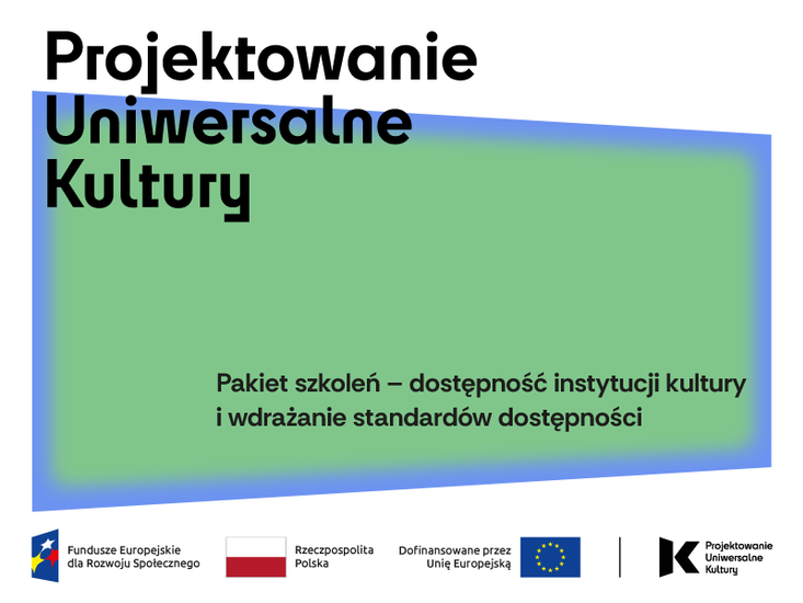 Grafika z napisem Projektowanie Uniwersalne Kultury