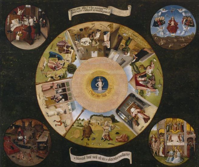 Obraz Hieronim Bosch – Siedem grzechów głównych i cztery rzeczy ostateczne