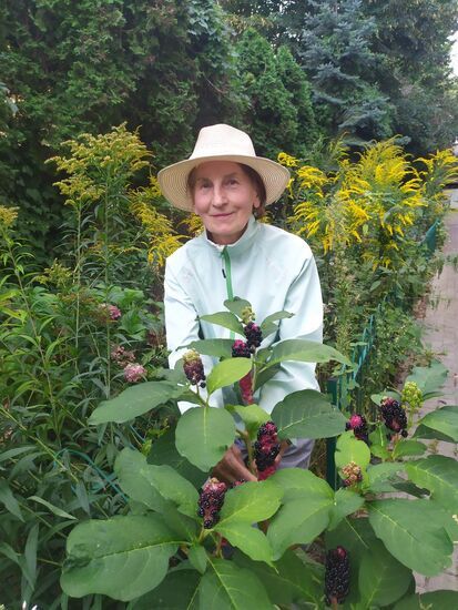 Zdjęcie kobiety w kapeluszu wśród ziół