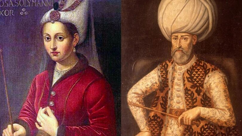 Obraz kobiety i mężczyzny w nakryciu głowy, foto:https://www.national-geographic.pl/historia/jak-wygladala-sultanka-hurrem-swoja-uroda-zachwycila-sulejmana-wspanialego/
