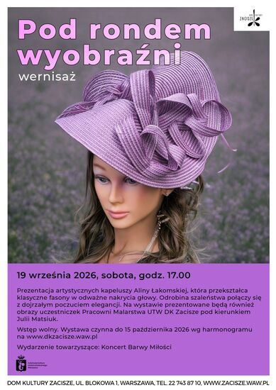 Plakat: Popiersie kobiety w fioletowym kapeluszu